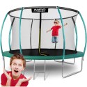 Trampolina ogrodowa 12ft/374cm z siatką, profilowanymi słupkami i drabinką Neo-Sport Neo-Sport