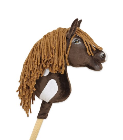 Hobby Horse Mały koń na kiju Premium - western ciemnogniady z ciemną grzywą A4 Super Hobby Horse