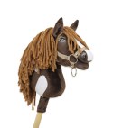 Hobby Horse Mały koń na kiju Premium - western ciemnogniady z ciemną grzywą A4 Super Hobby Horse