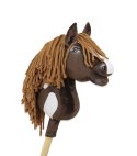 Hobby Horse Mały koń na kiju Premium - western ciemnogniady z ciemną grzywą A4 Super Hobby Horse