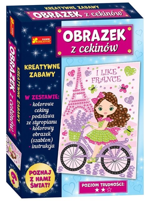 Podróże Francja Wieża Eiffla. Obrazek z cekinów RANOK