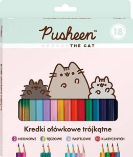 Kredki Ołówkowe Trójkątne 18 Kolorów Pusheen The Cat ST.MAJEWSKI