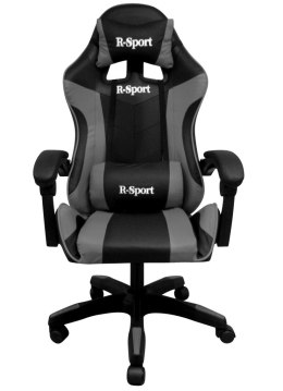 Fotel Gamingowy K3 R-Sport SZARO-CZARNY dla gracza+masażer R-SPORT