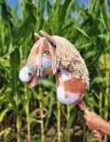 Hobby Horse Duży koń na kiju Premium - srokaty tobiano z beżową grzywą A3 Super Hobby Horse