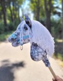 Hobby Horse Mały koń na kiju Premium - siwek jabłkowity z białą grzywą A4 Super Hobby Horse