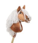 Hobby Horse Mały koń na kiju Premium - srokaty tobiano z białą grzywą A4 Super Hobby Horse