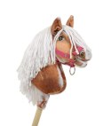 Hobby Horse Mały koń na kiju Premium - srokaty tobiano z białą grzywą A4 Super Hobby Horse