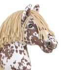 Hobby Horse Duży koń na kiju Premium - tarantowaty biało-brązowy z beżową grzywą A3 Super Hobby Horse