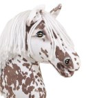 Hobby Horse Duży koń na kiju Premium - tarantowaty biało-brązowy z białą grzywą A3 Super Hobby Horse