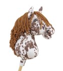 Hobby Horse Duży koń na kiju Premium - tarantowaty biało-brązowy z brązową grzywą A3 Super Hobby Horse