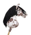 Hobby Horse Duży koń na kiju Premium - tarantowaty biało-brązowy z czarną grzywą A3 Super Hobby Horse