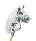 Hobby Horse Mały koń na kiju Premium - tarantowaty biało-czarny z białą grzywą A4 Super Hobby Horse