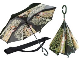 Parasol odwrotnie otwierany - G. Klimt, Pocałunek + Drzewo (CARMANI) CARMANI