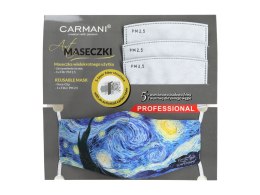 Maseczka ochronna z filtrem - V. van Gogh, Gwiaździsta Noc (CARMANI) CARMANI