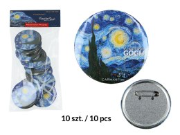 Kpl. 10 przypinek - V. van Gogh, Gwiaździsta Noc (CARMANI) CARMANI