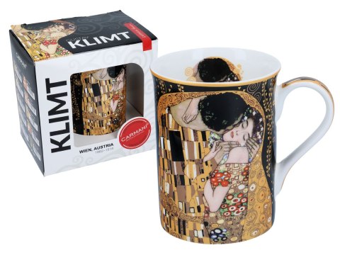 Kubek Classic New - G. Klimt, Pocałunek (tło czarne, CARMANI) CARMANI