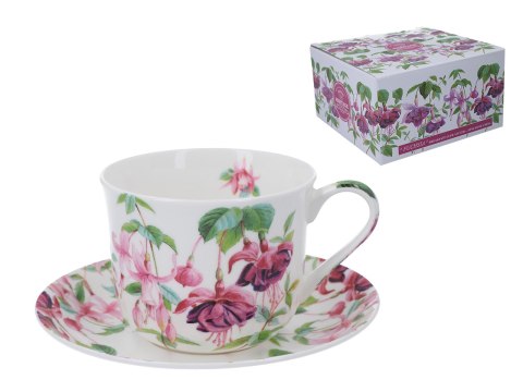 Filiżanka śniadaniowa ze spodkiem - Fuchsia (FBCh) BROOKES EMPIREWARE