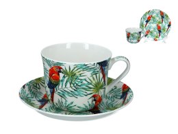 Filiżanka śniadaniowa ze spodkiem - Tropical Parakeets (FBCh) BROOKES EMPIREWARE