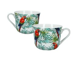 Filiżanka śniadaniowa ze spodkiem - Tropical Parakeets (FBCh) BROOKES EMPIREWARE