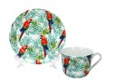 Filiżanka śniadaniowa ze spodkiem - Tropical Parakeets (FBCh) BROOKES EMPIREWARE