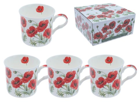 Kpl. 4 kubków - Summer Poppy (FBCh) BROOKES EMPIREWARE