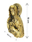 ZŁOTA FIGURKA MATKA BOSKA SERCE MARYI PŁASKORZEŹBA 16cm