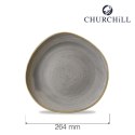 Talerz płytki o organicznym ksztalcie Stonecast Peppercorn Grey 264 mm Churchill