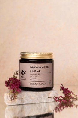 Świeca sojowa Brzoskwinia i liczi - świeca sojowa zapachowa - 120 ml OTSO HANDMADE