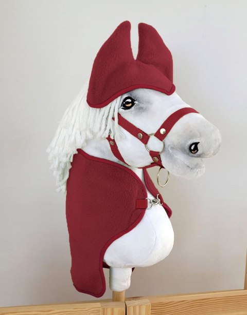 Zestaw dla Hobby Horse A3: derka + nauszniki - bordo Super Hobby Horse