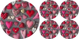 Zestaw podkładek na stół okrągłych 1+4 - VALENTINE HEARTS Bertoni