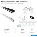 Szyna magnetyczna podtynkowa LL-20F biała 150cm DomenoLED