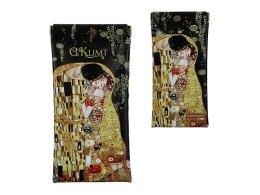 Etui na okulary, miękkie - G. Klimt, Pocałunek, czarne tło(CARMANI) CARMANI