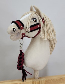 Uwiąz dla Hobby Horse ze sznurka - czarno- bordowy Super Hobby Horse