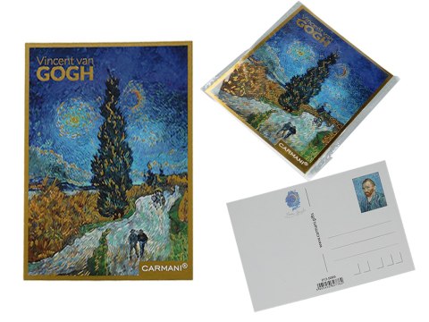 Kpl. 12 pocztówek - V. van Gogh, Droga z cyprysami (CARMANI) CARMANI