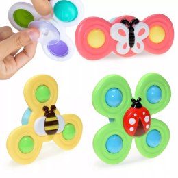 3 przyssawki sensoryczne grzechotka spinner ME-042 Luxma