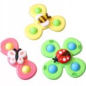 3 przyssawki sensoryczne grzechotka spinner ME-042 Luxma