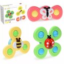 3 przyssawki sensoryczne grzechotka spinner ME-042 Luxma