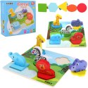 Edukacyjne drewniane puzzle safari klocki 0057 Luxma