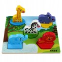 Edukacyjne drewniane puzzle safari klocki 0057 Luxma