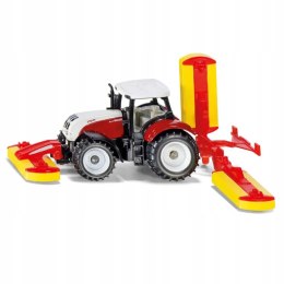 Siku Farmer Traktor Steyr z kosiarkami marki Pöttinger metal model S1672 Siku