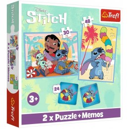 Puzzle 2w1+ Memos Lilo & Stitch Wesoły Dzień Disney 3+ Trefl 93585 Trefl