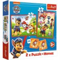 Puzzle 2w1+ Memos Psi Patrol 3+ Psia ekipa w akcji Trefl 93337 Trefl