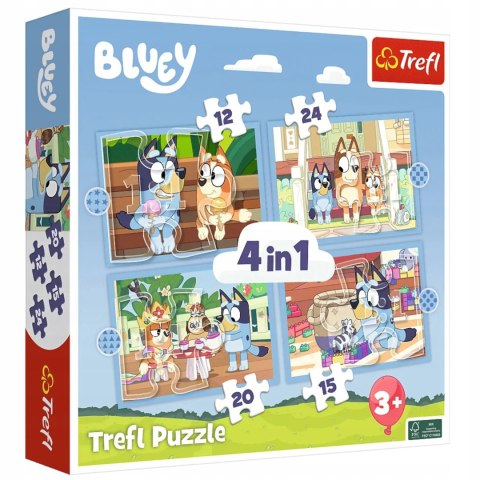 Puzzle 4w1 Bluey i jego świat 3+ Trefl 34637 Trefl