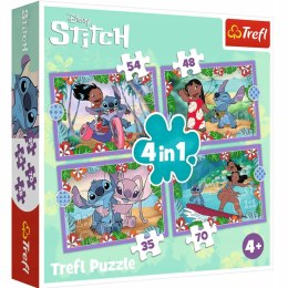 Puzzle 4w1 Lilo & Stitch Szalony dzień Trefl 34633 Trefl