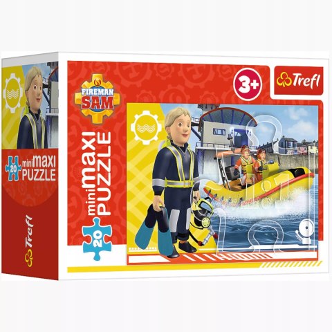 Puzzle 20 miniMAXI Strażak Sam 20 elementów bohaterski Sam 3+ Trefl 21114 Trefl