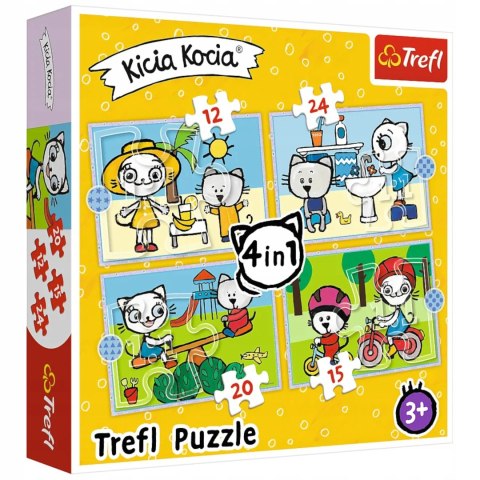 Puzzle Kicia Kocia 4w1 Dzień Kici Koci Trefl 34372 Trefl