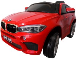 BMW X6M czerwony Miękkie koła Eva, miękki fotelik Licencja BMW