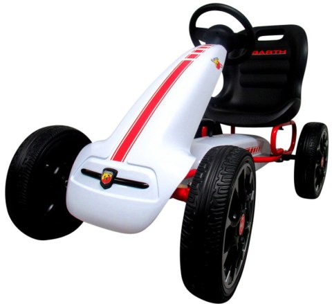 Gokart ABARTH BIAŁY, piankowe koła EVA, hamulec ręczny, licencja ABARTH