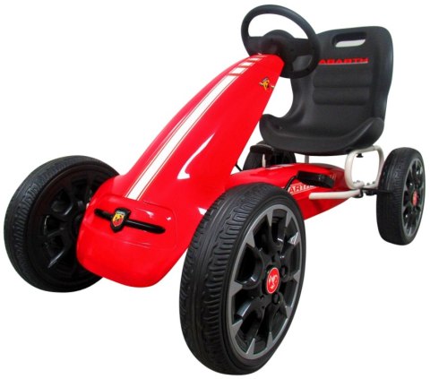 Gokart ABARTH CZERWONY, piankowe koła EVA, hamulec ręczny, licencja ABARTH