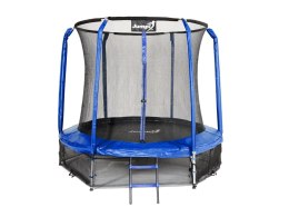 Trampolina Ogrodowa Jumpi 252cm/8FT Maxy Comfort Niebieska Z Wewnętrzną Siatką Jumpi